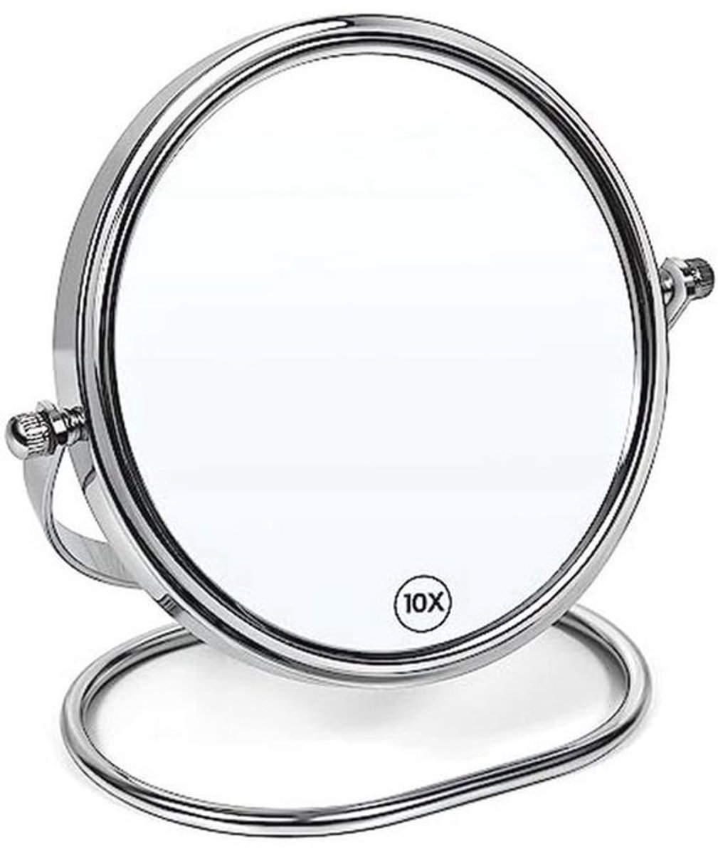 Draagbare opvouwbare make-upspiegel - 6 inch, 1X/10X vergrotend, 360° draaibaar, ideaal voor reizen