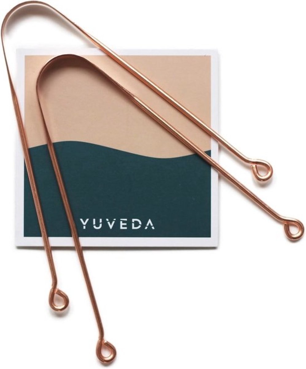 Tongreiniger van koper - 2 Ayurveda tongschrapers voor effectief mondverzorging ritueel