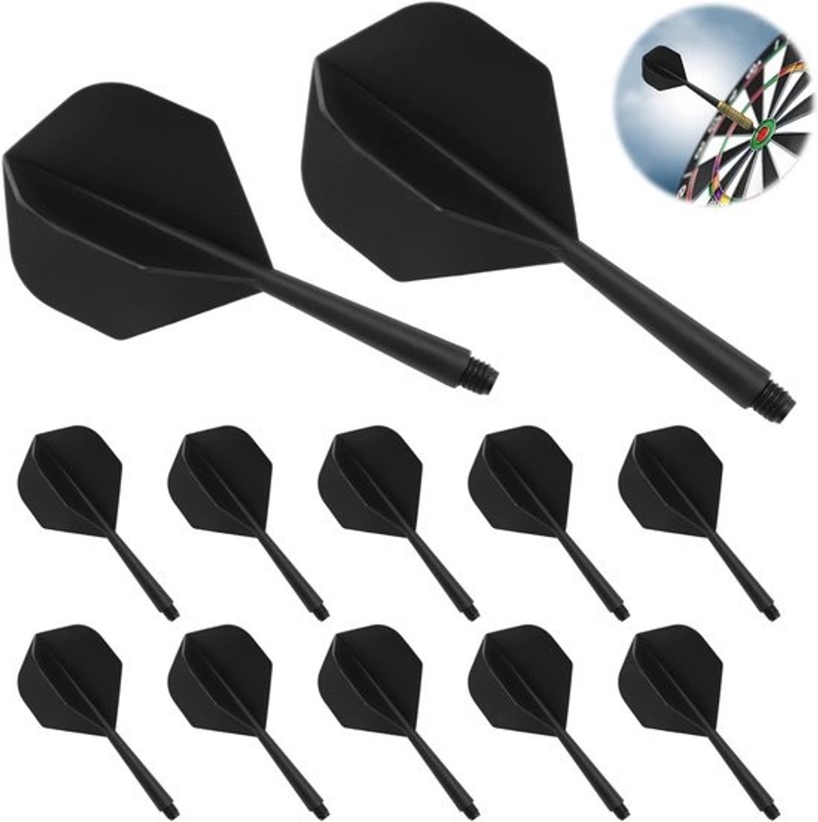 12 Stuks Dartflights met Schacht - Stabiele Darts Accessoires voor Precisie en Controle