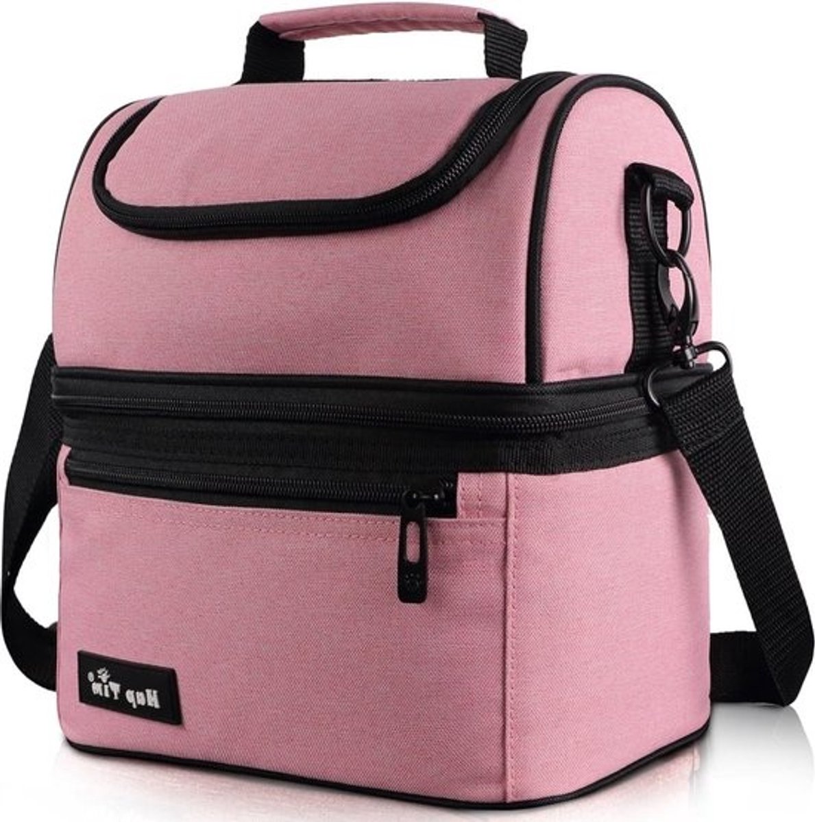 Grote Geïsoleerde Lunchbox Koeltas Voor Volwassenen Heren Dames Kinderen - Dubbele Koeltas Voor Kantoor School Picknick - Roze