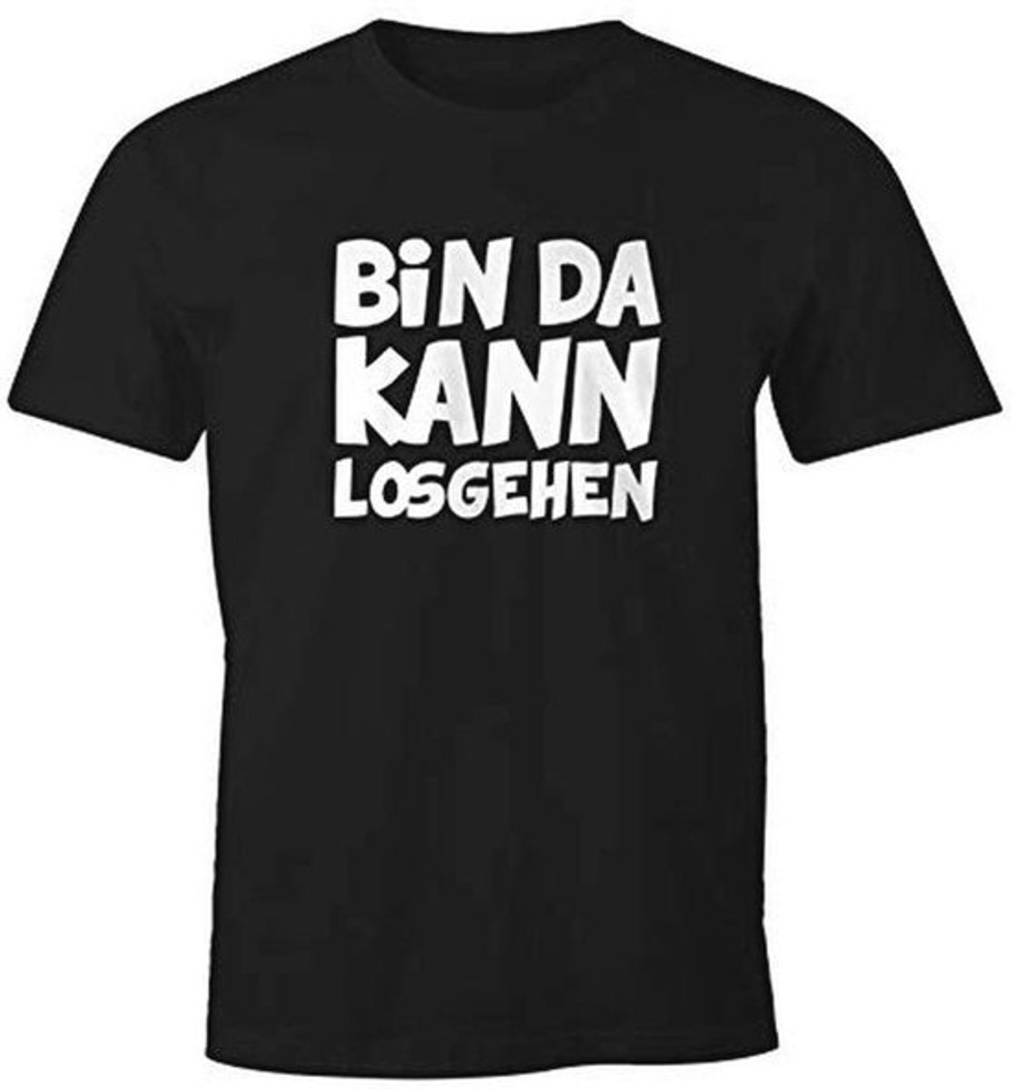Heren T-shirt met Spreuk Bin Da - Creatief en Comfortabel Zwart Shirt