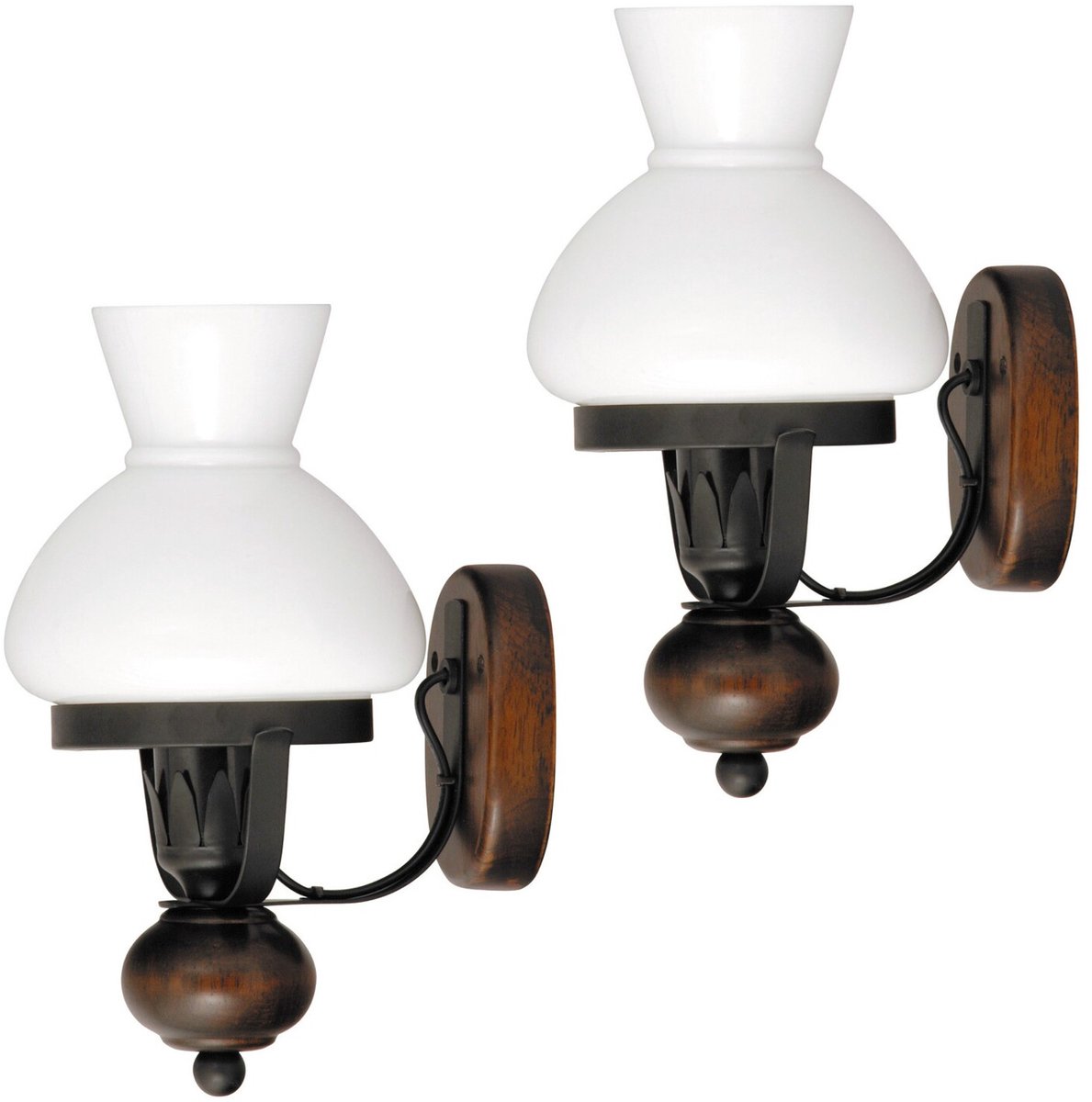 RABALUX PETRONEL - Wandlamp voor binnen - IP20 / E27 / 230V - Zwart - 2 stuks