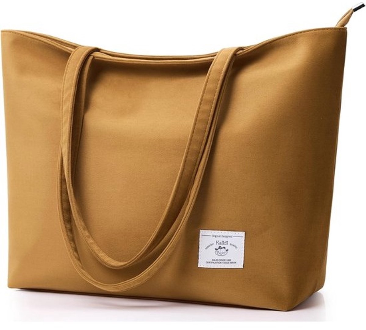Elegante Suède Draagtas voor Vrouwen - Handtassen met Rits voor Laptop en Winkelen