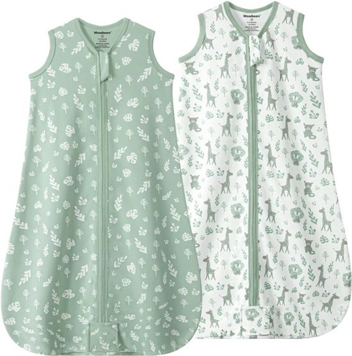 Zomerslaapzak voor Baby's - 0,5 TOG, Ademend en Comfortabel, 100% Katoen (2 Stuks)