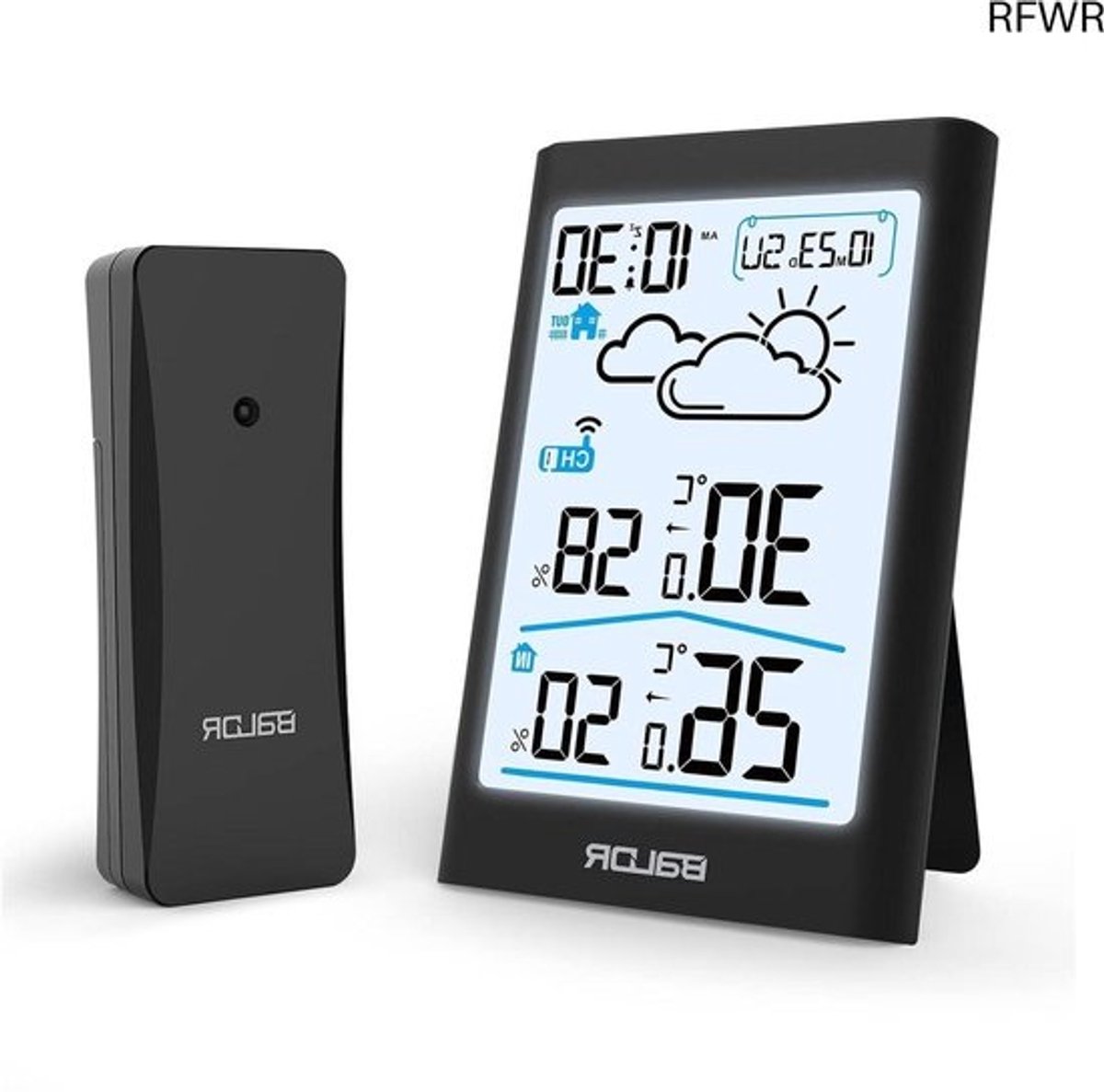 RFWR® Draadloos Weerstation met Thermometer, Hygrometer en Alarmfunctie voor Binnen en Buiten
