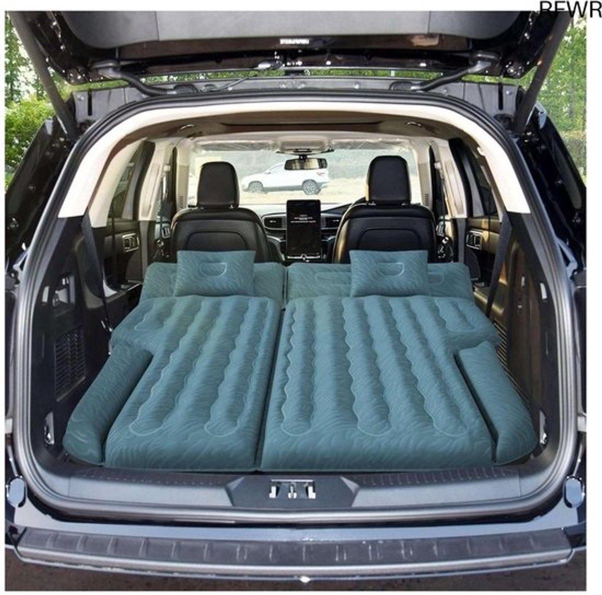 RFWR® Automatische Luchtbed voor Auto, 185 x 140 x 16 cm, Opblaasbaar Autobed met Kussens voor Reizen en Camping