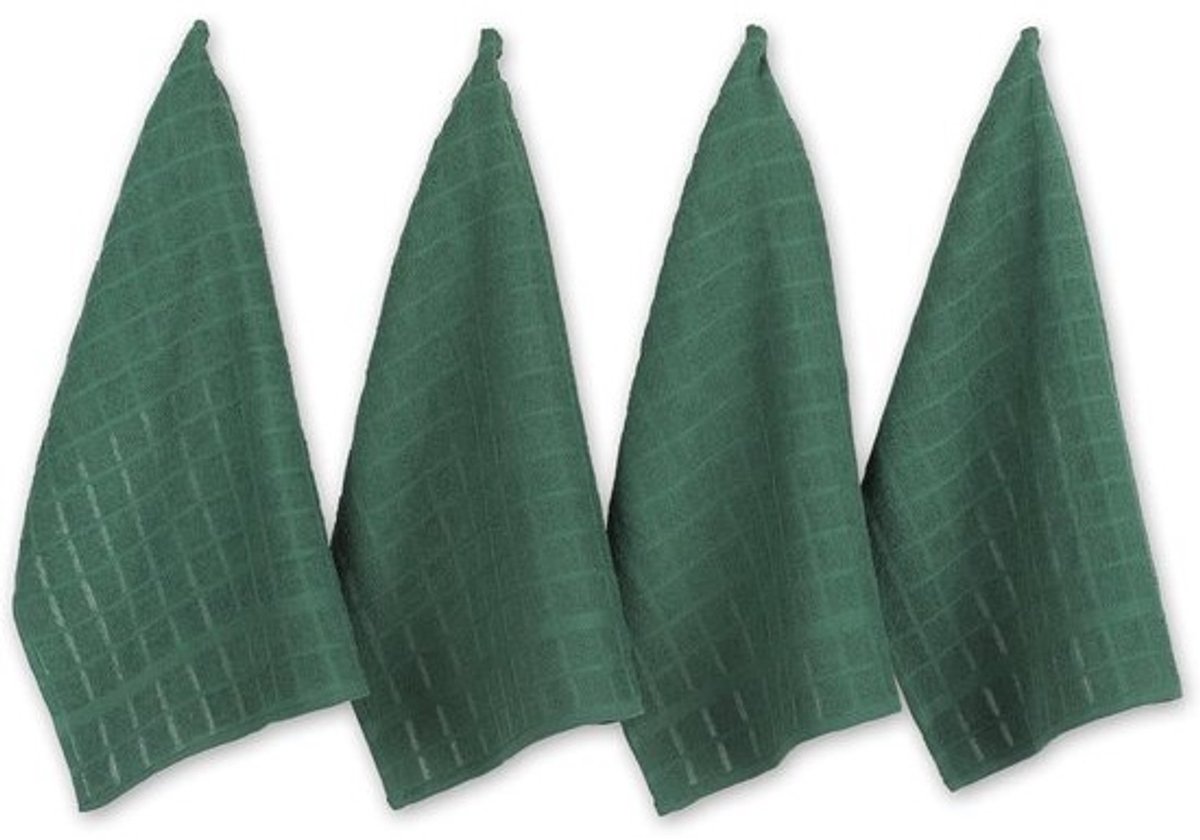 Duurzame Katoenen Vaatdoeken Set - 16x26 Inch - Donkergroen
