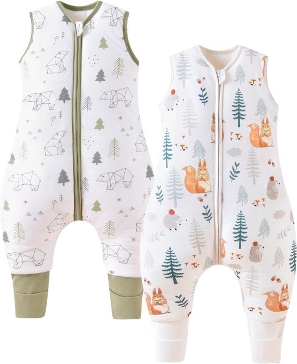 Babyslaapzak met Pijpen, TOG-waarde 2,5, Uniseks, Voor het Hele Jaar, Zachte Katoenen Slaapzak
