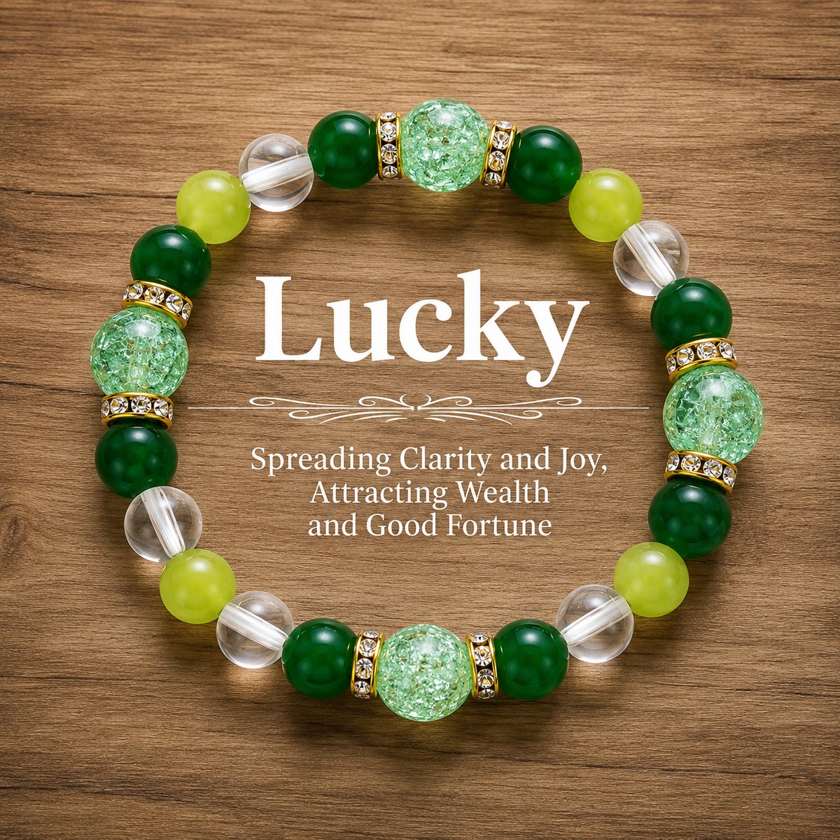 Kralen armband - geluksarmband - geluksbrenger - 19 cm - Lucky 1 stuks