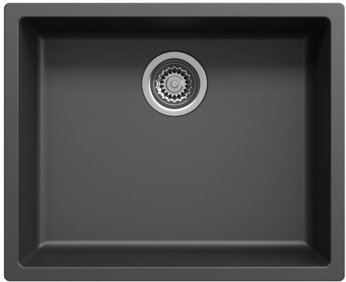 Spoelbak 50x40 cm zwart onderbouw en opbouw Pure.Sink