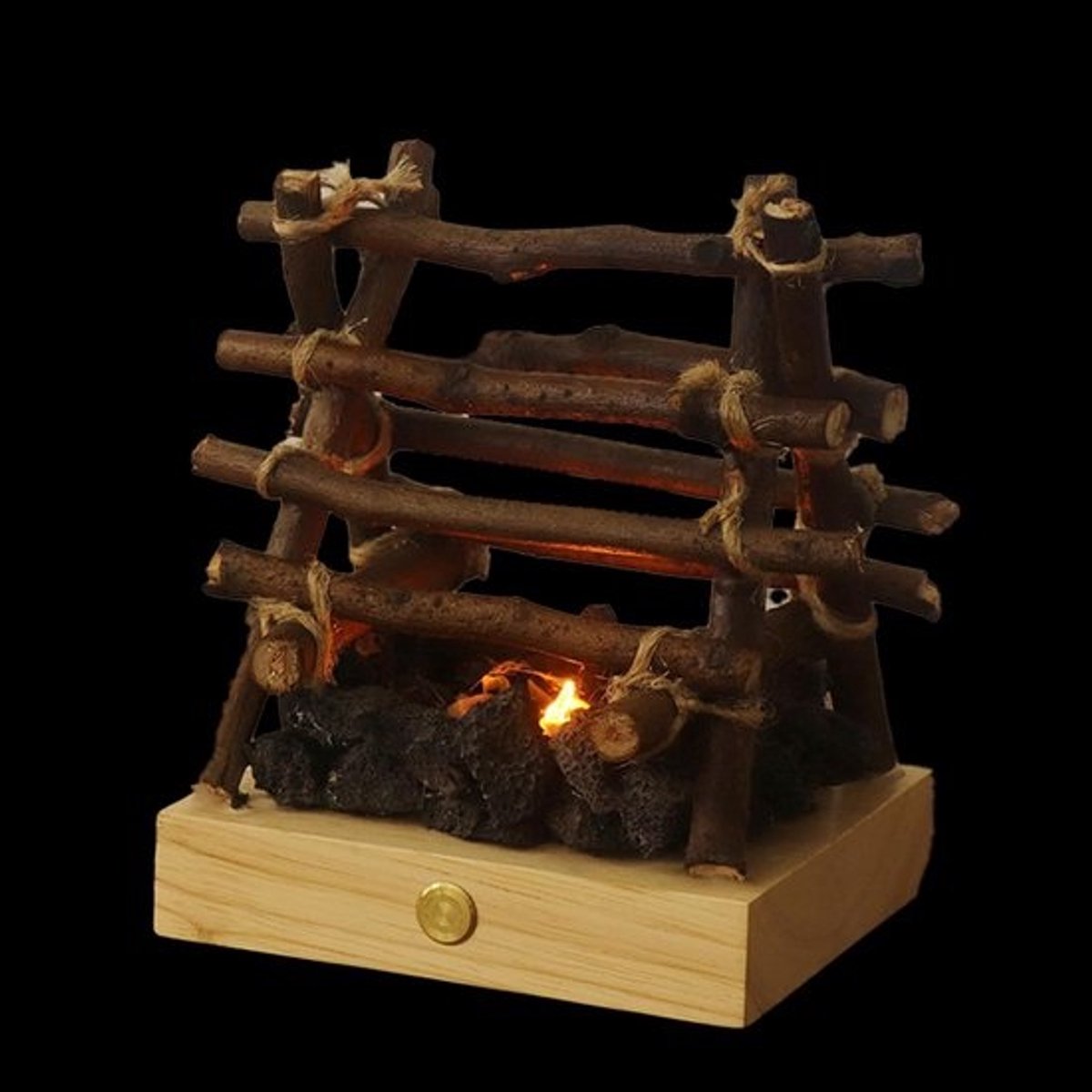 Nep Vuurlamp - Decoratieve Haardblok - Sfeer Creëren - Realistisch Vlammenspel - 15.1 x 12.4 cm - Bruin
