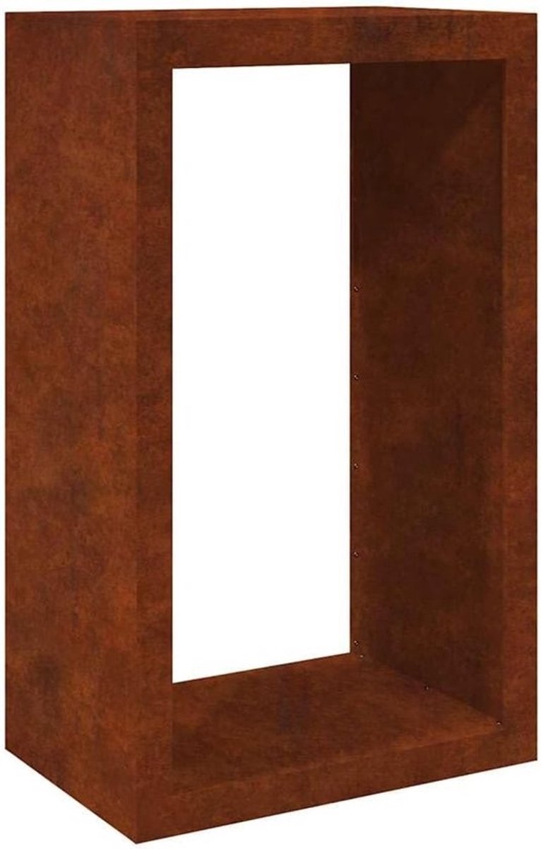 Haardhoutrek - Houtblokhouder Opslag - Brandhout Opslaan - Weerbestendig Staal - 60x40x100 cm - Verroest