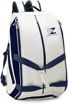 Padeltas – Padel Tas – Padel Rugzak – Padel Hoes – Voor Dames en Heren – Padeltassen – Rackettas – Racketbag – Sporttas – Pickleball – Tennistas – Sport Rugzak – Sportrugzak – Met Schoenenvak – PU leer – Waterdicht – Blauw – Wit