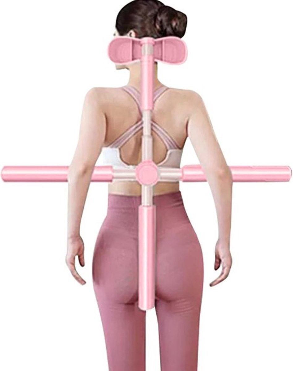 Yoga Paal - Gekussende Schuim - Verlichting Correctie - Aanpasbare Lengte - 76 cm - Roze