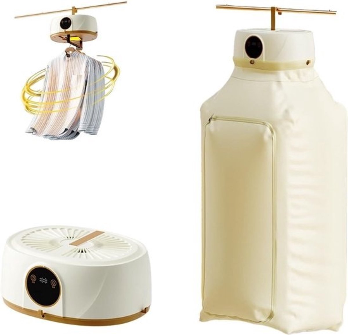 Automatisch Strijkapparaat - Kledingdroger Stomer - Snel Kleding Verzorgen - Draadloze Afstandsbediening - Compact Opvouwbaar