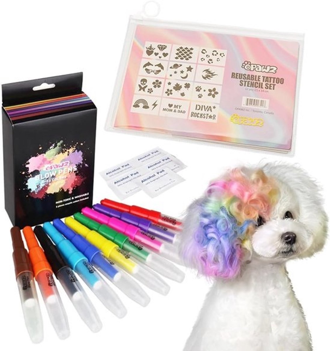Blaaspennen Set - Creatieve Pennen - Vacht Versieren - 10 Verschillende Kleuren - 0.3mm 1.9mm - Multicolor