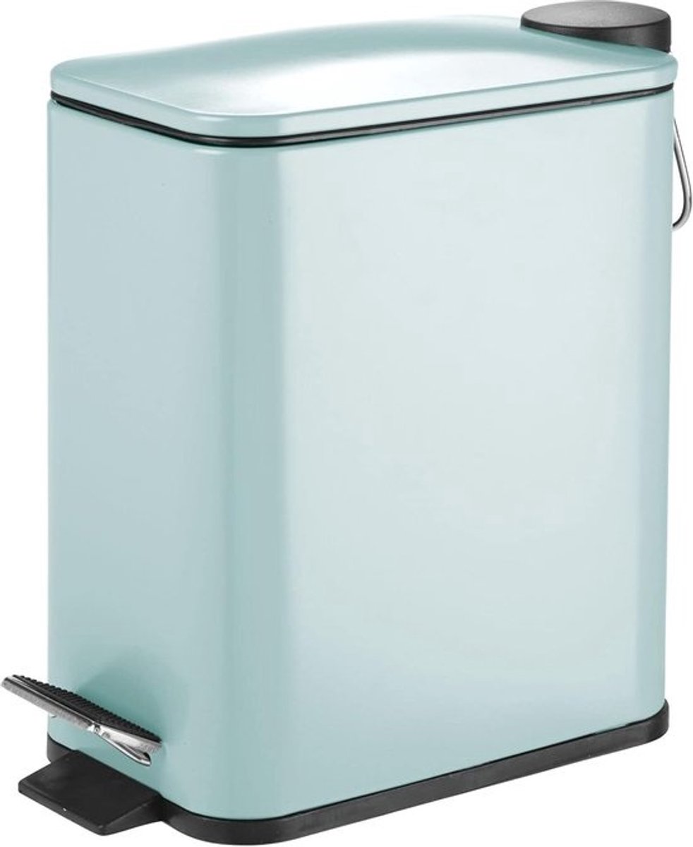 Pedaalemmer - Prullenbak - Hygiënisch Afval - Compact Rechthoekig - 5 Liter - Mintgroen