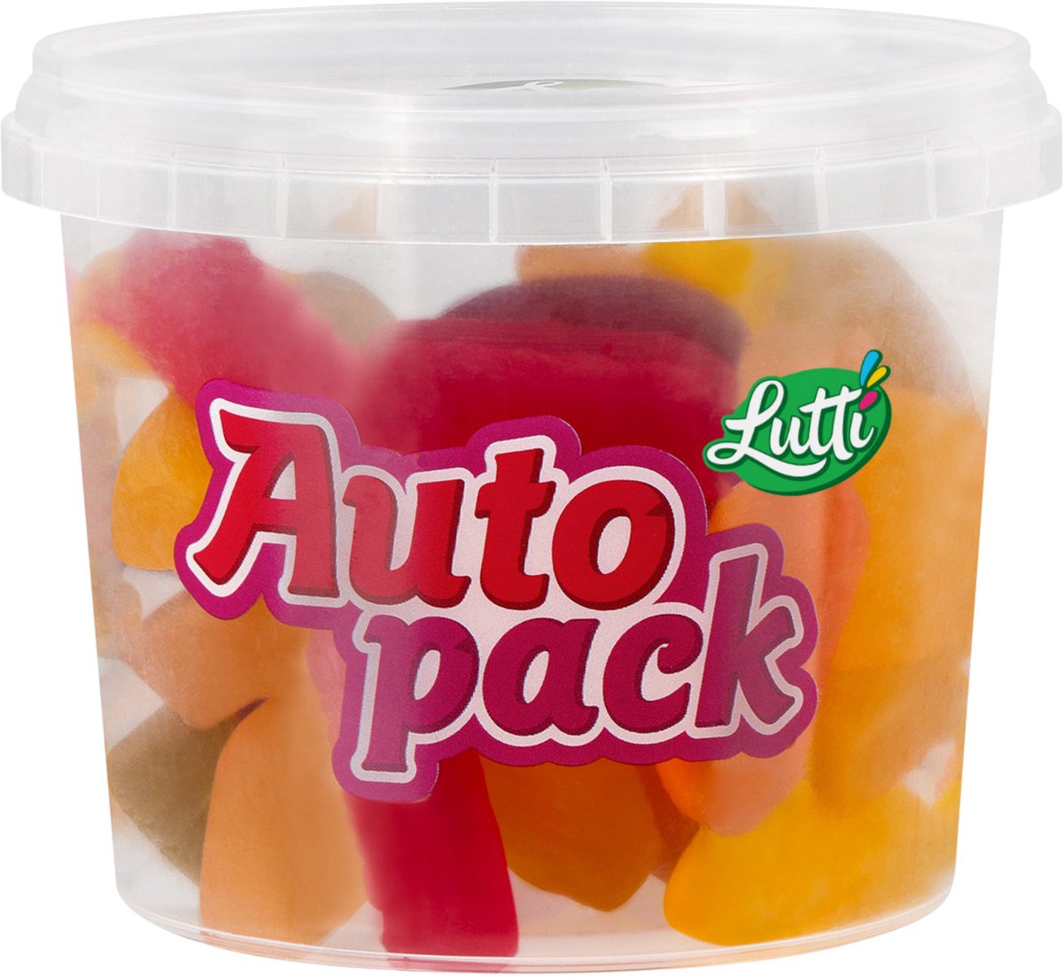Lutti Autopack Winegums snoep 12x200g - snoeppotje plastic met deksel gevuld - per doos van 12