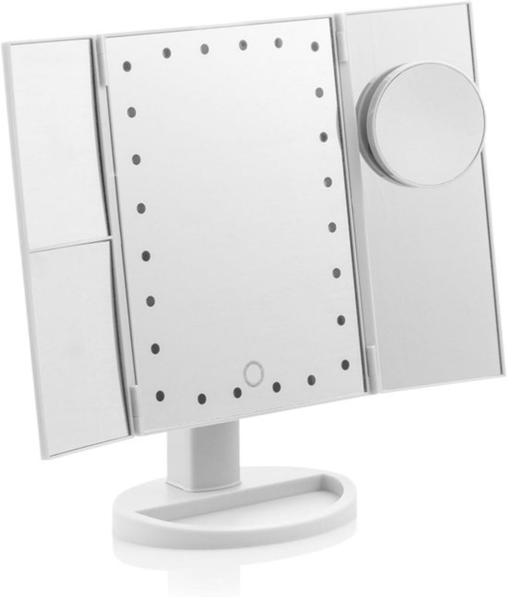 LED Vergrootspiegel 4-in-1 met 24 Lichtjes - Make-up Spiegel voor Huidverzorging en Detailwerk