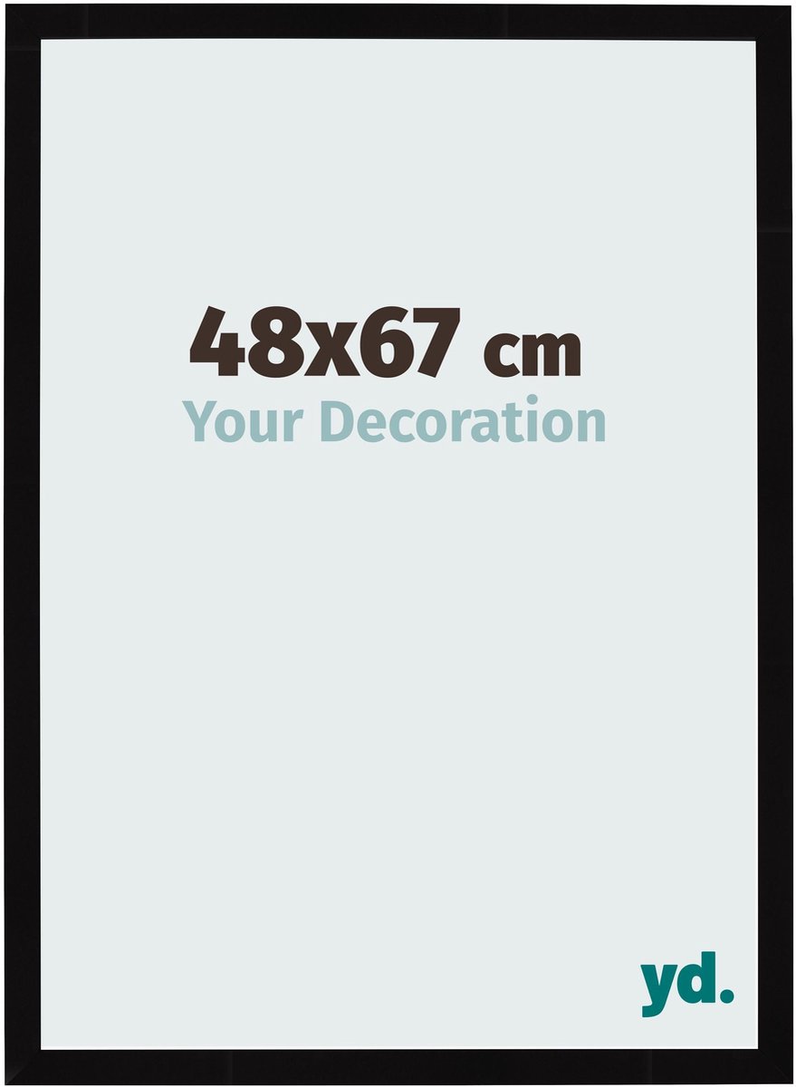Your Decoration - Fotolijst 48x67 cm - MDF - Zwart Hoogglans - Bologna