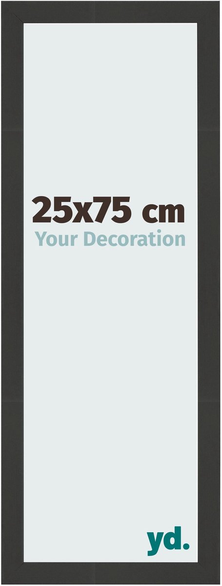 Your Decoration - Fotolijst 25x75 cm - MDF - Zwart Houtnerf - Bologna