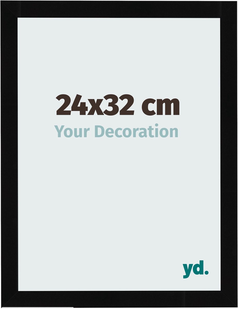 Your Decoration - Fotolijst 24x32 cm - MDF - Zwart Hoogglans - Bologna