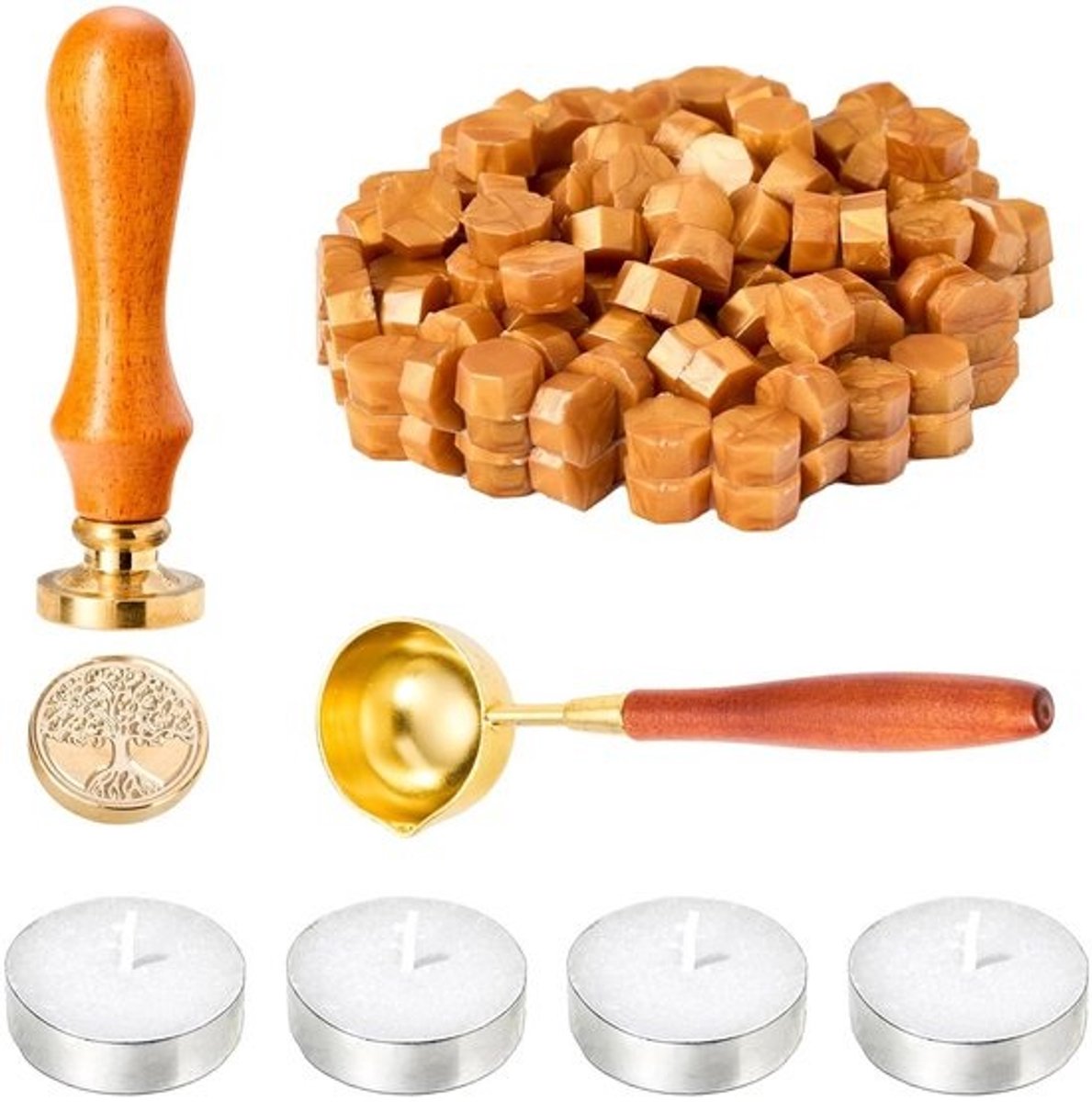 Waxstempel Set met Levensboom Stempel voor Bruiloft en Decoratie