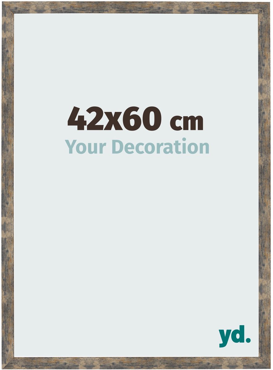 Your Decoration - Fotolijst 42x60 cm - MDF - Blauw Goud Gemeleerd - Bologna