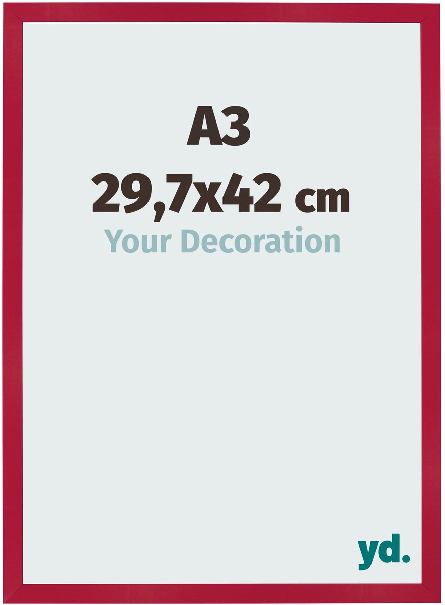 Your Decoration - Fotolijst A3 29,7x42 cm - MDF - Rood - Bologna