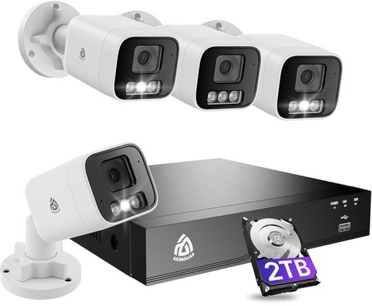 Beveiligingscamera Systeem - CCTV IP Camera - 24/7 Opnames - Kleuren Nachtzicht - 18x28x40 cm - Zwart Wit