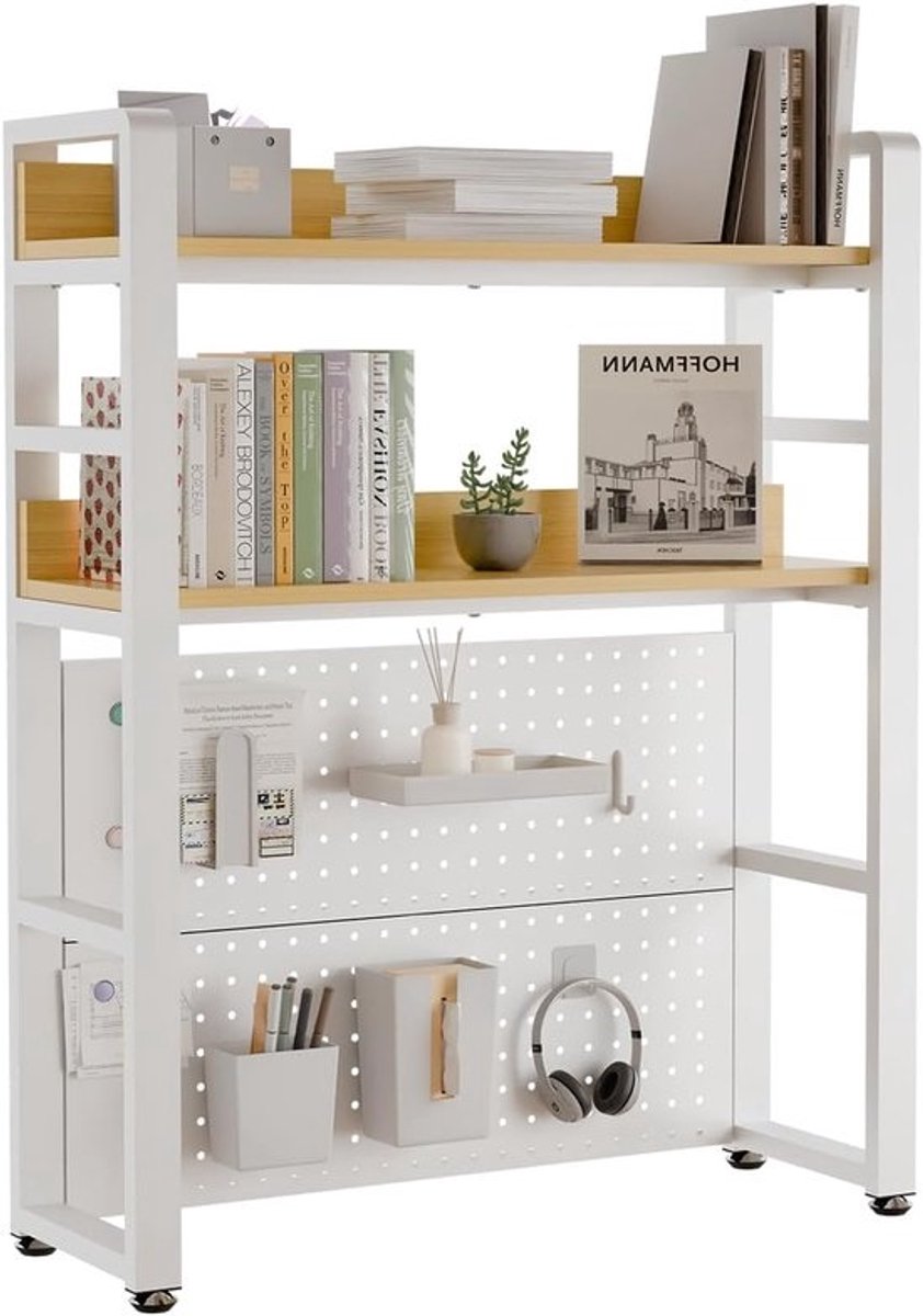 Bureau Opbergrek - Desktop Organizer - Bureau Organiseren - Verborgen Schroeven Ontwerp - 75 cm Breed - Beige