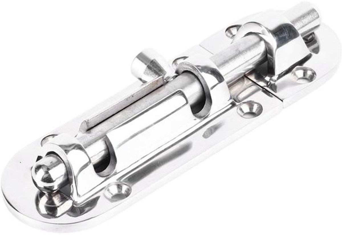 Binnendeurbout Klink - Schuifslot Grendel - Veiligheid Binnendeuren - Roestvrij Staal 316 - 12 x 4 cm - Zilver