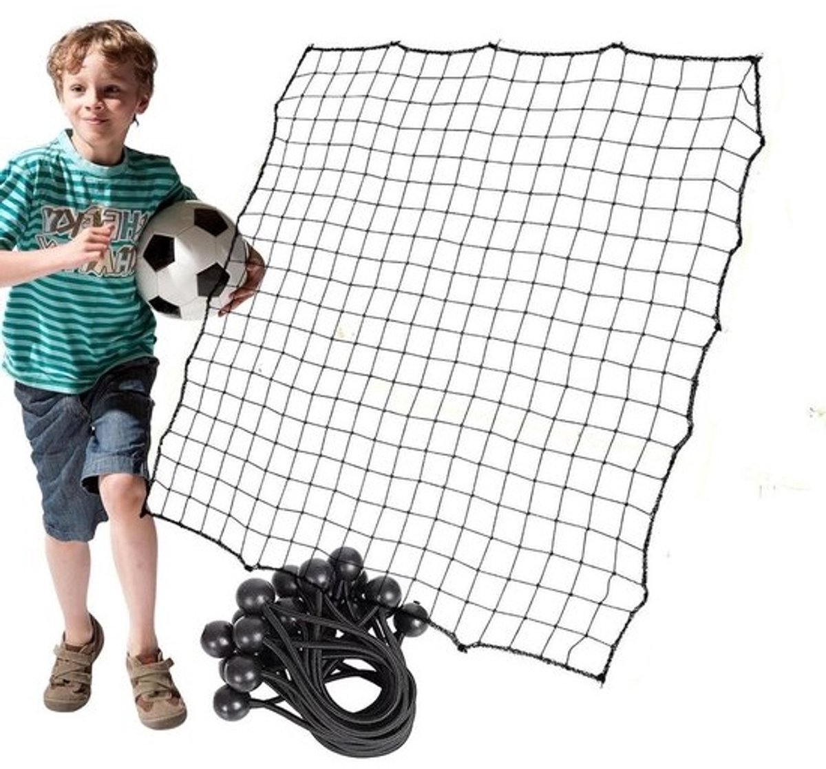 Voetbal Rebounder Net - Vangnet Vervangingsnet - Voetbaltraining Verbeteren - Scheurbestendig Polyester - 100 x 100 cm - Zwart