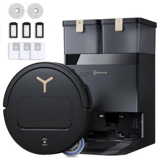 Ecovacs Deebot T50 Pro Omni Gen3 Care Kit Robotstofzuiger Met Dweilfunctie - 25.000Pa - 8.1 cm Ultradun - ZeroTangle 3.0 - TruEdge 2.0 Randreiniging - AIVI 3D 3.0 Obstakelvermijdin…