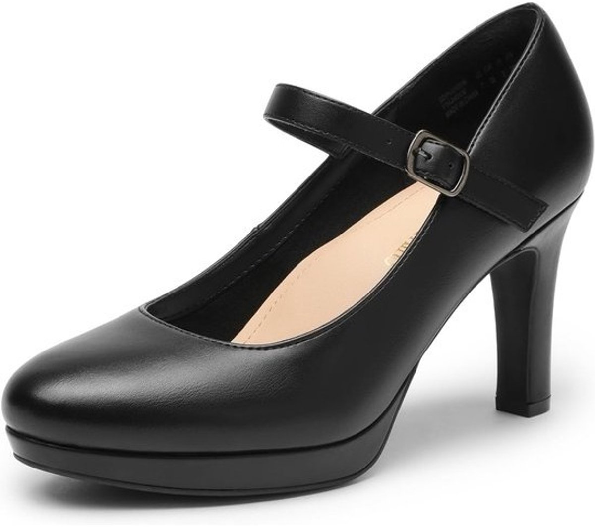 Dames Pumps Gesloten Tenen Klassieke Hoge Haken Ronde Neus Comfortabele Lage Plateau Mary Jane Jurk Schoenen