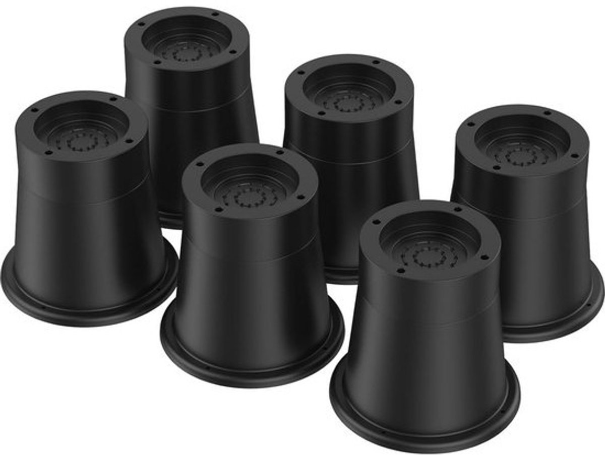 Bedverhogers 6 stuks - Meubelverhogers Stoelverhogers - Meer Opbergruimte Creëren - Stabiel Antislip Ontwerp - 8 cm Hoogte - Zwart