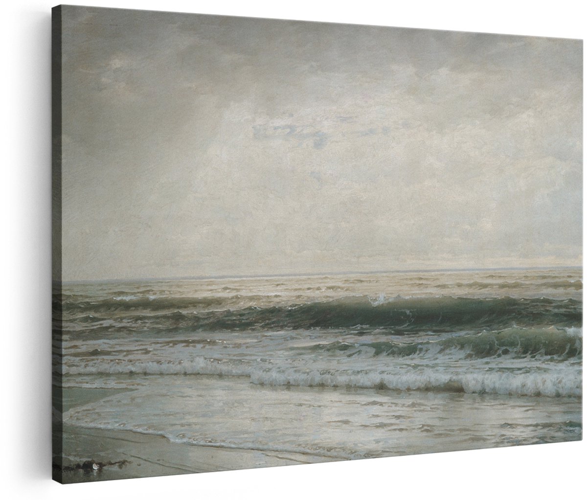 Artaza Canvas Schilderij Zee - 150x100 cm - Groot - Wanddecoratie Strand - Muurdecoratie Landschap - Decoratie Golven - Schilderijen Op Canvas