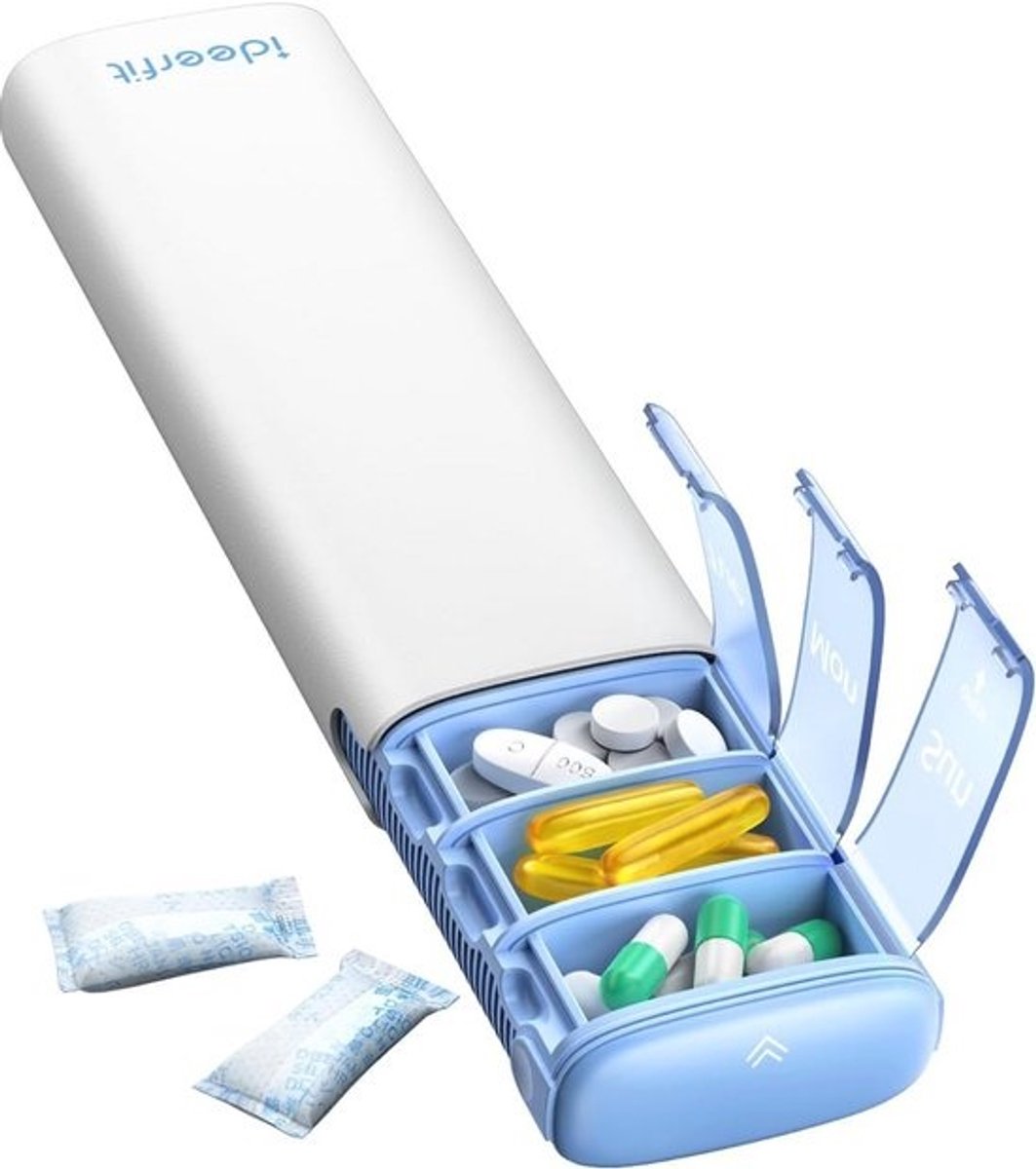 7 Day Pill Box - Moisture Resistant Weekly Organizer for AM/PM Medication