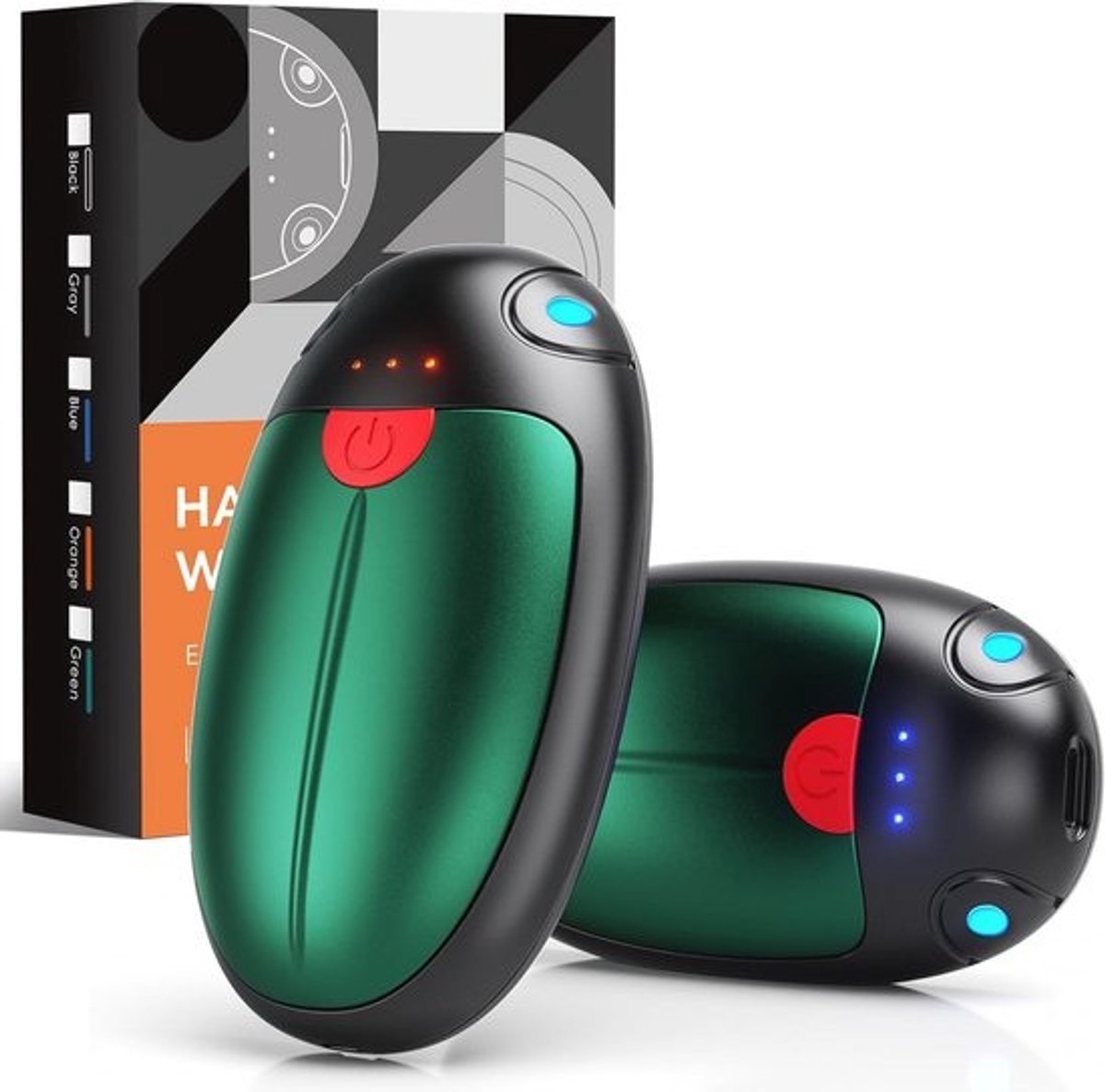 Oplaadbare Handwarmers 2-Pack - Elektrische Handwarmers met 6000 mAh en 3 Temperatuurniveaus voor Buitensporten
