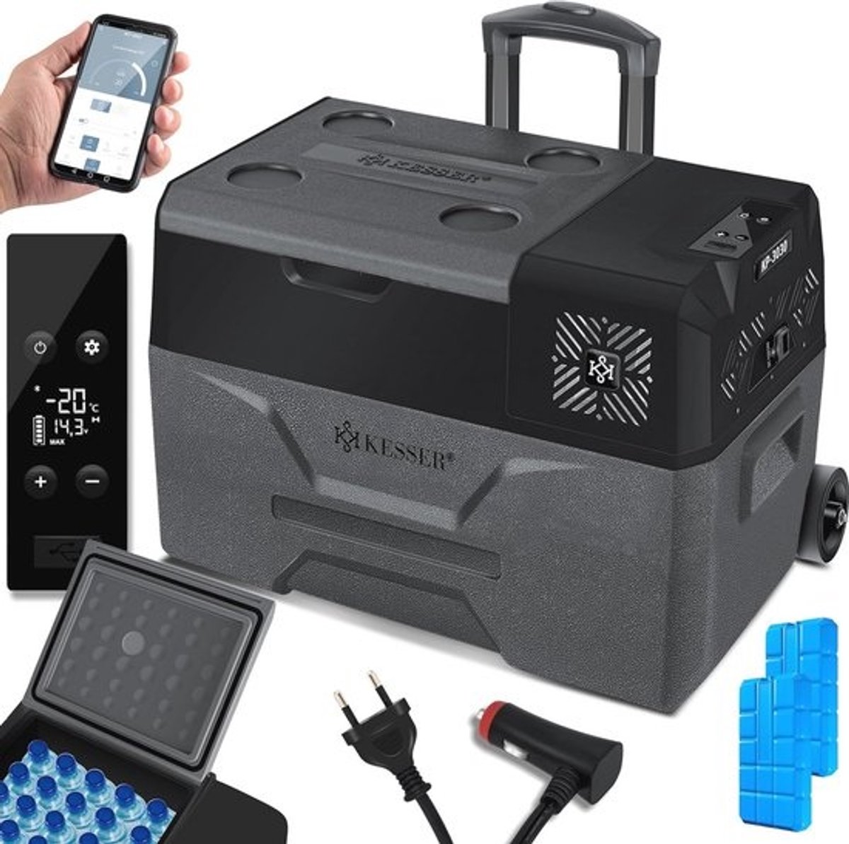 Elektrische Koelbox met APP-bediening - 30 Liter Vriezer voor Auto, Vrachtwagen, Boot en Kamperen - Tot -20°C