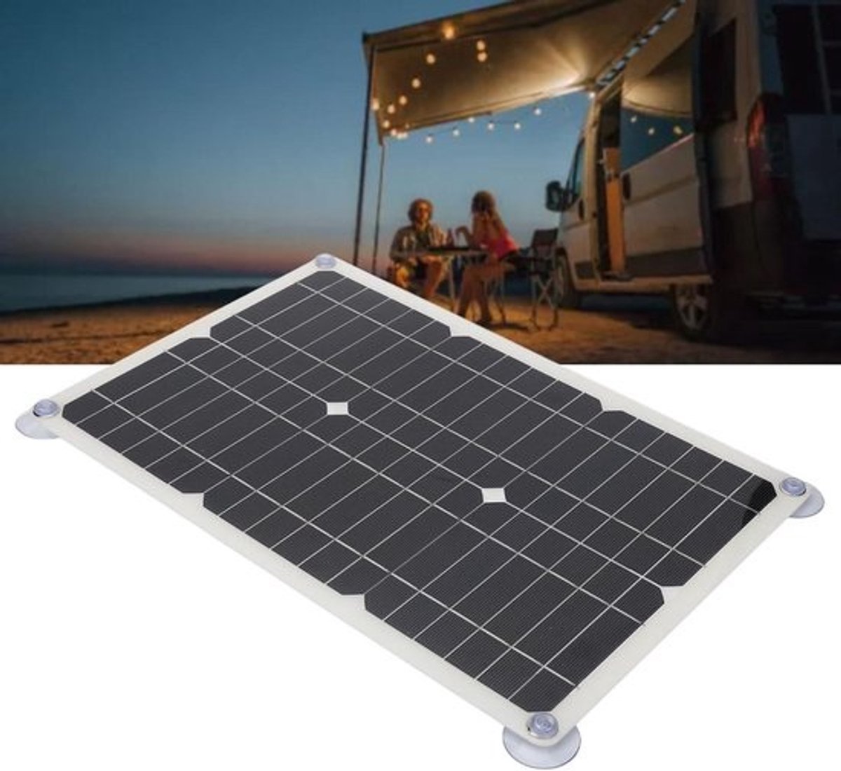 Zonnepaneel - Zonneoplader - Buitenstroom Opwekken - Hoge Conversie - 100W - Zwart