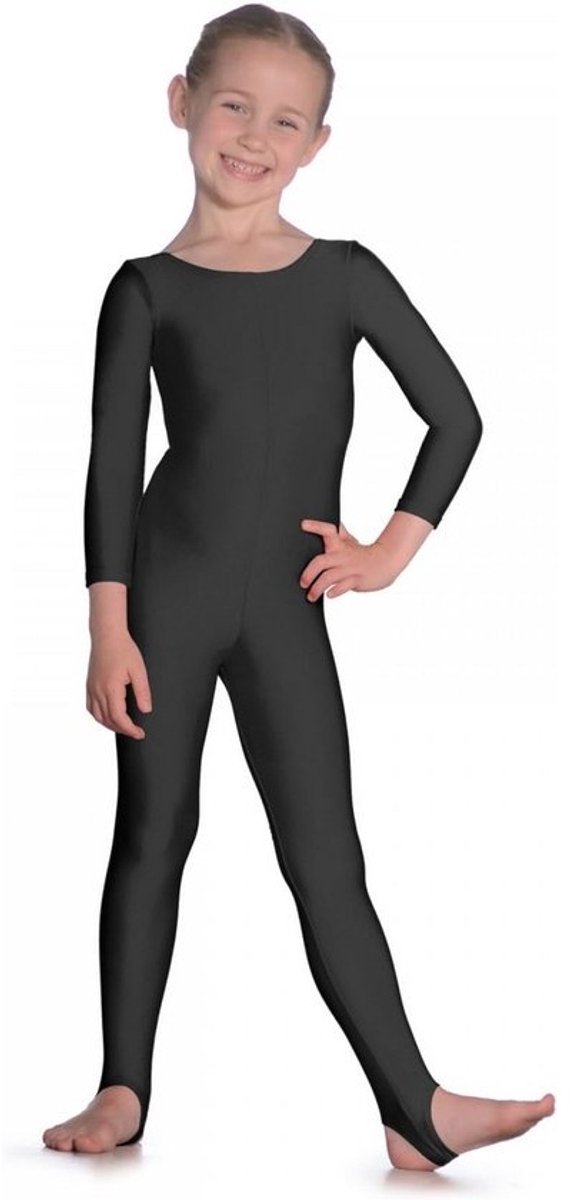 Strakke Dans Catsuit met Lange Mouwen Zwart Nylon Lycra