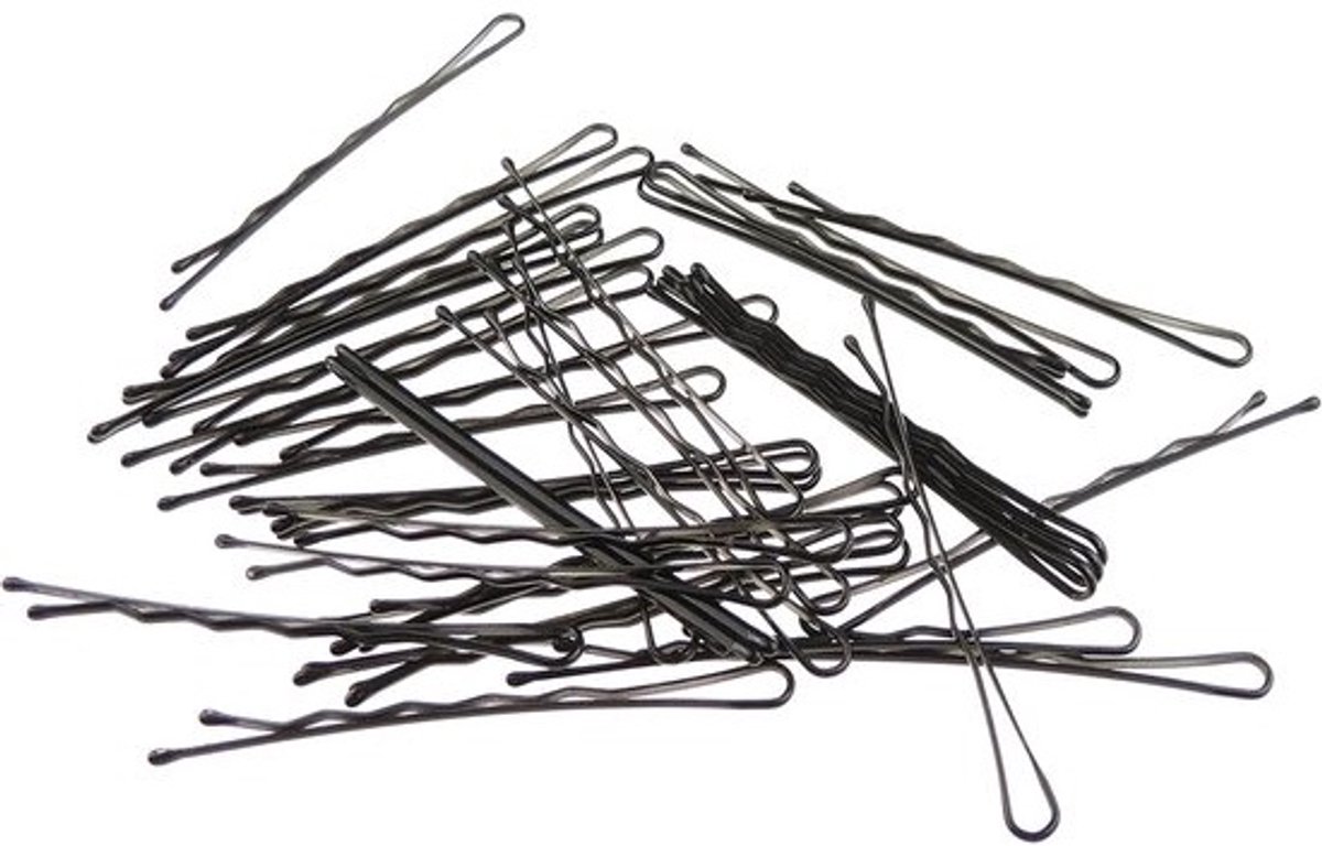 Set van 36 Zwarte Haarspeldjes voor Krullen en Kapsels - 6.5 cm