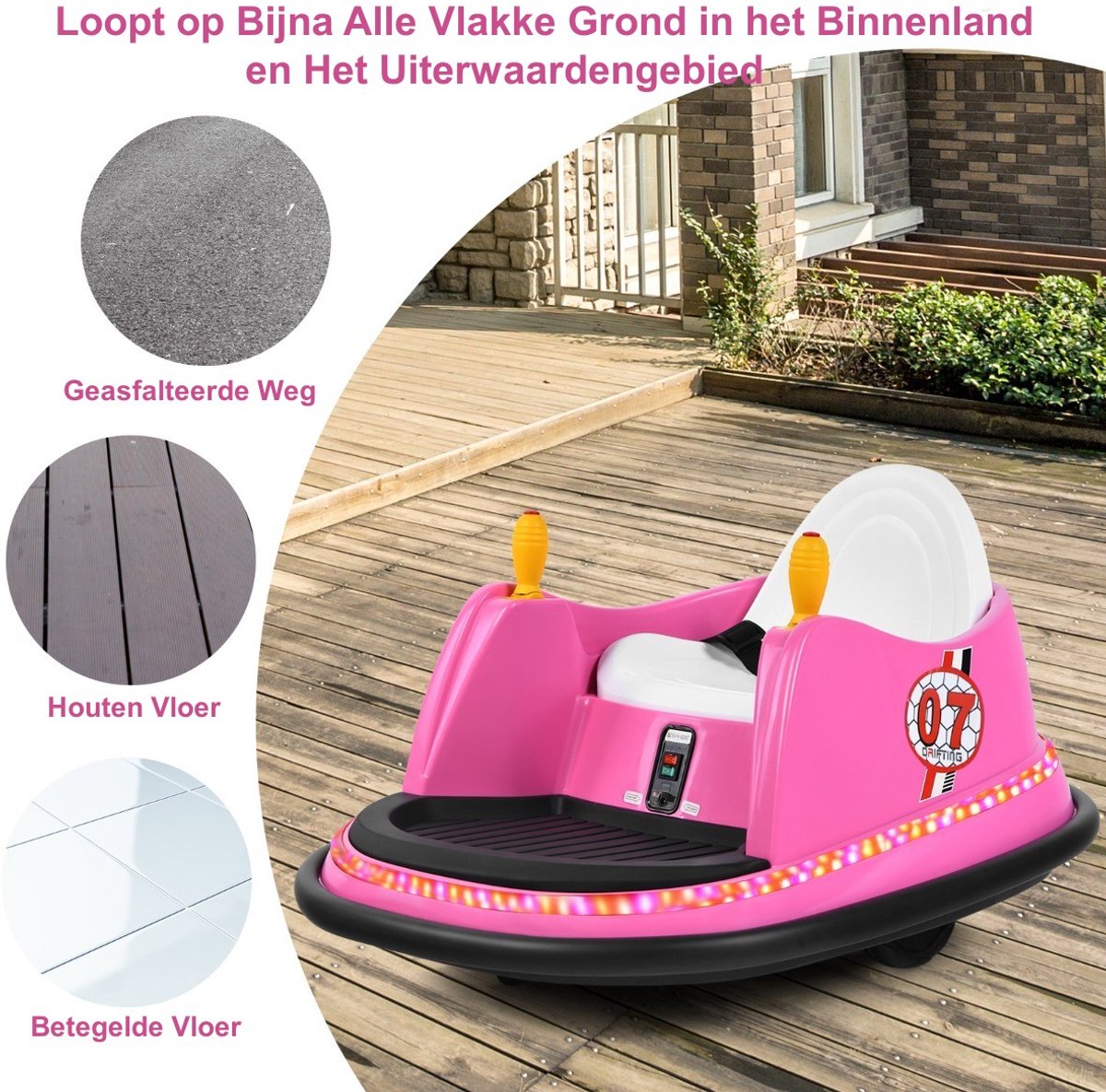 SureDeal® - Speelgoedauto' - Kinderbotsauto - Afstandsbediening Graden Draai - 57x75x42 cm - Roze