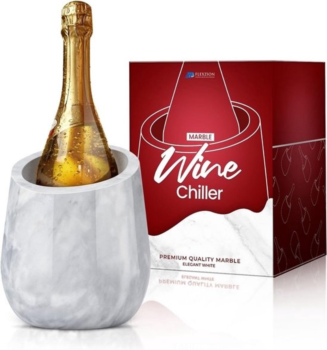 Natuurlijke Marmeren Wijnkoeler voor Fles Champagne - Ijsvrije Flessenkoeler