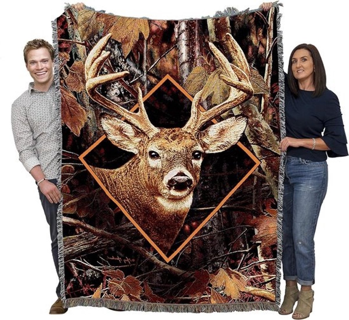 Katoenen Plaid - Woondeken Bank - Gezelligheid Thuis - Jacquard Geweven - 183 x 137 cm - Blauw