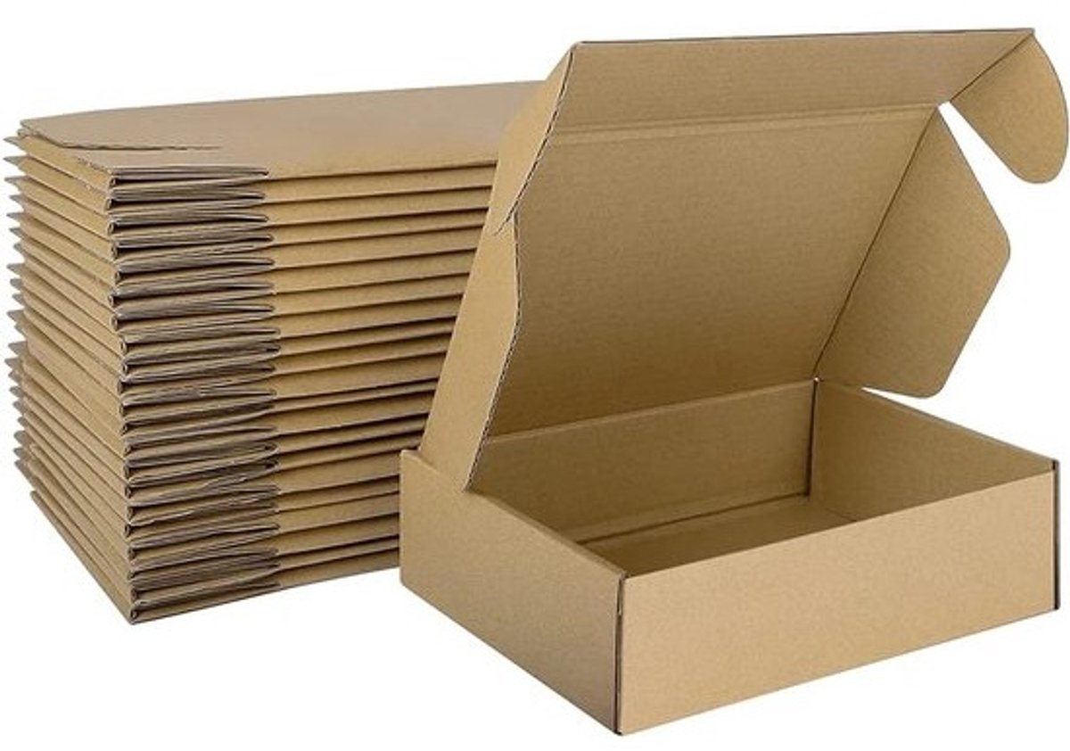 Verzenddozen - Verpakking dozen - Kleine items versturen - Eenvoudig te monteren - 7x5x2 inch - Bruin