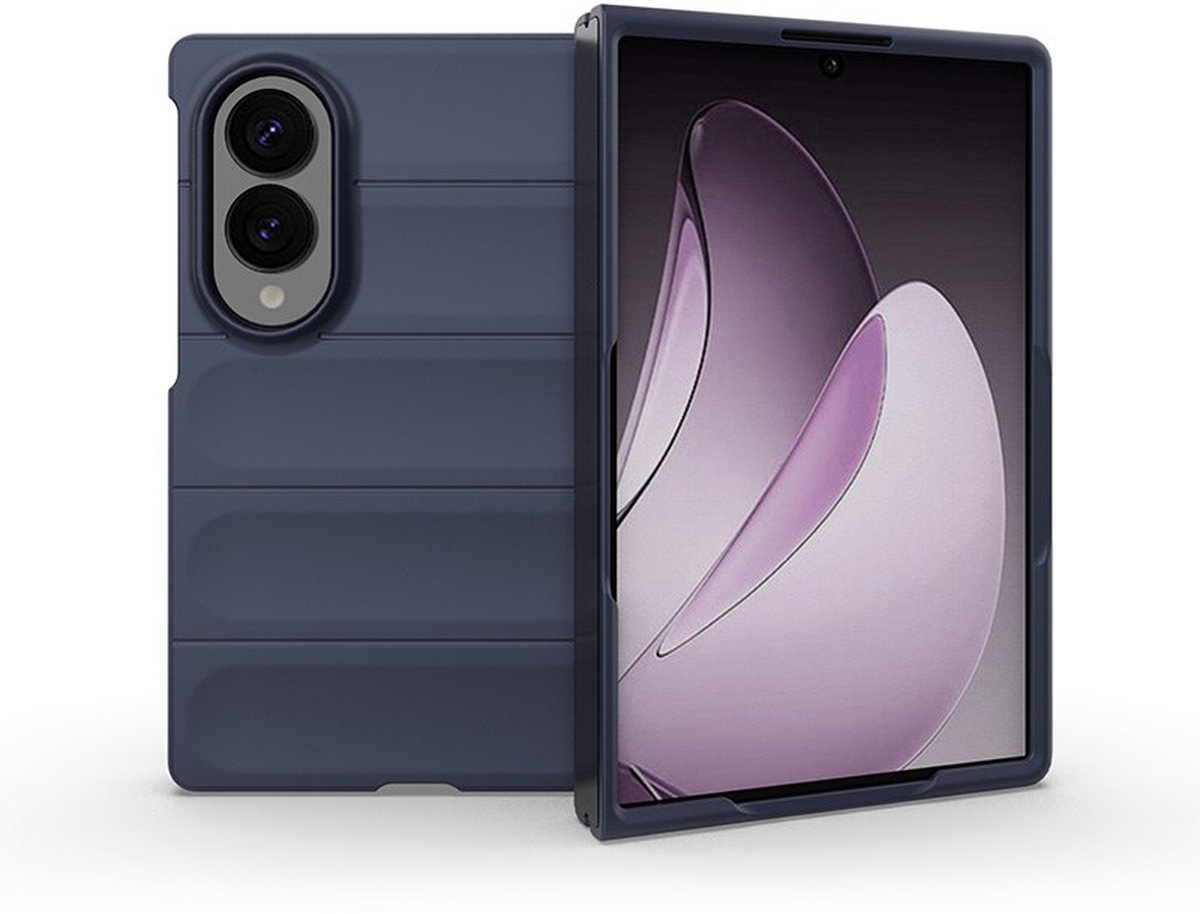 MobyDefend Hoesje - Geschikt voor Samsung Galaxy Z Fold 8 - TPU Gripcase - Blauw