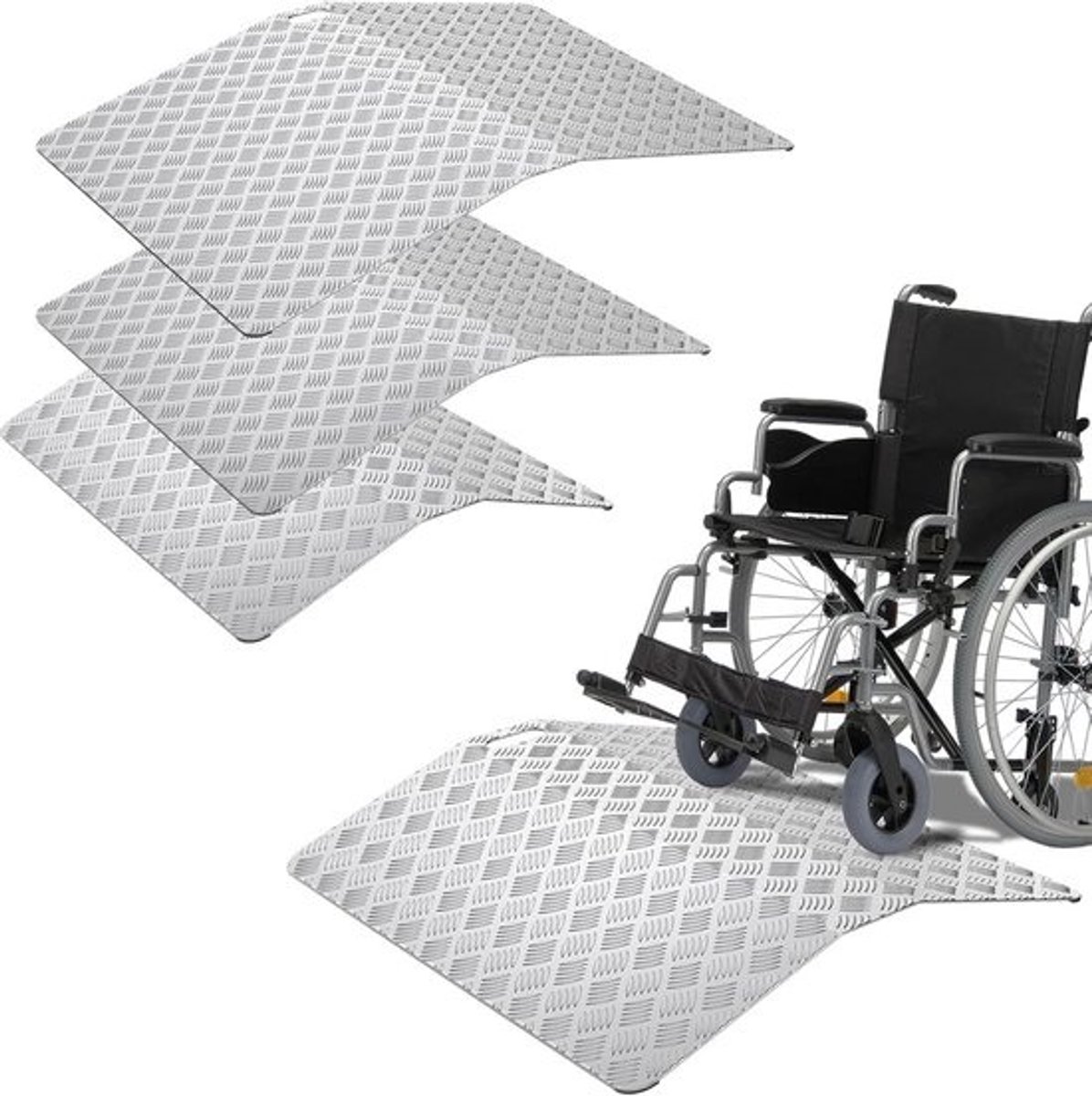 Drempelhelling Aluminium - Rolstoel Oprit voor Drempels en Trappen - Antislip en Draagbaar tot 270 kg