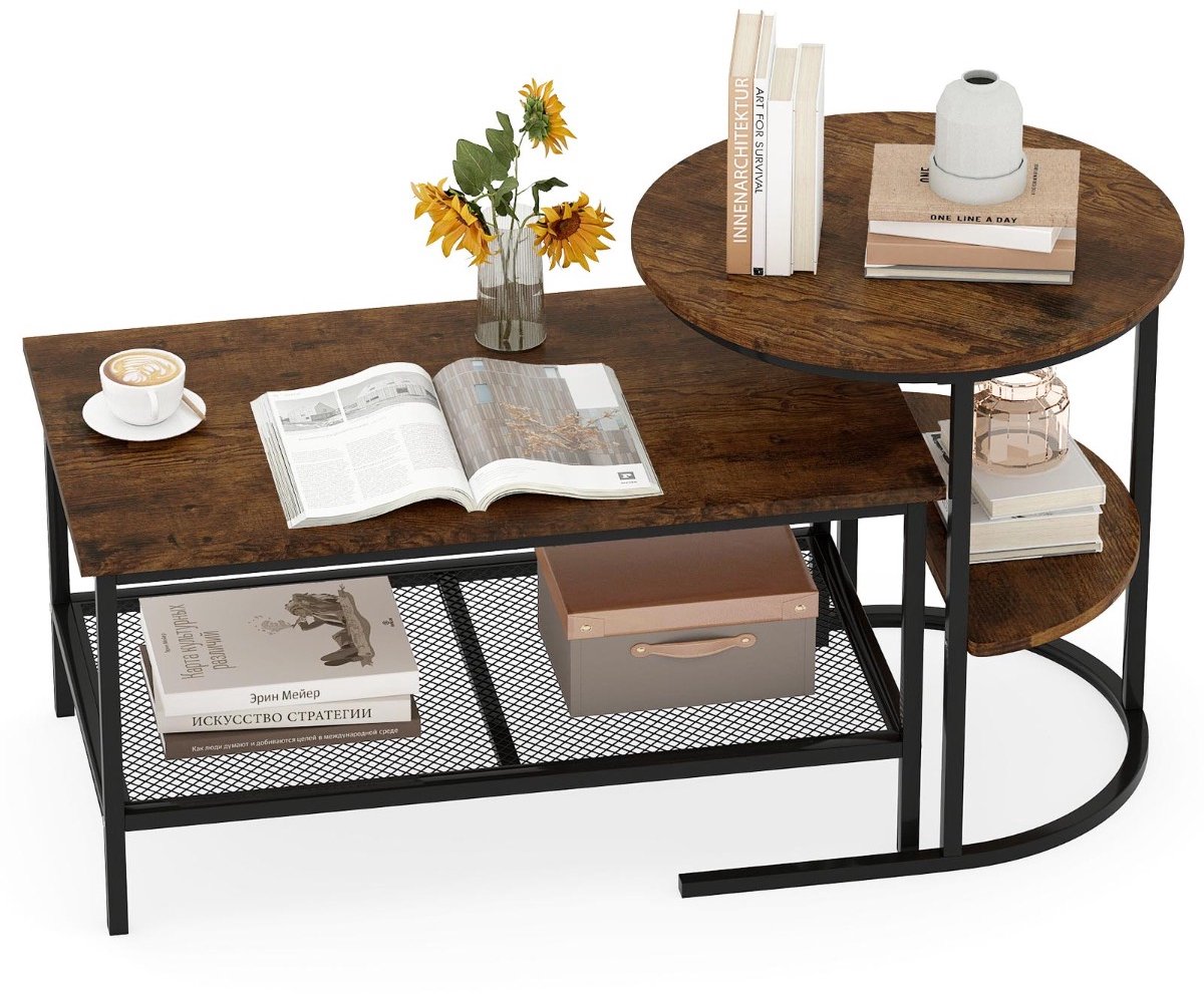 SureDeal® - Salontafel - Uitschuifbare Salontafel - Bank - Woonkamer - Slaapkamer - 80x46x41 cm - Koffiebruin
